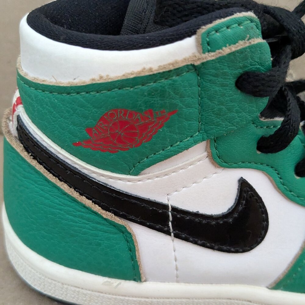 Jordan Nike Kids Air Jordan 1 Retro High OG "Lucky Green" sneakers Size 7 - Picture 14 of 14